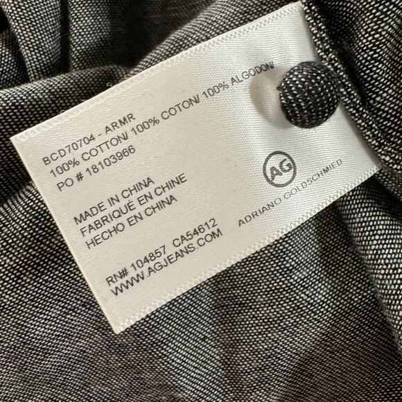 NWT AG Adriano Goldschmied Womens Lottie Top Shirt Blue Ruffle Tie Neck Size S - Picture 5 of 7